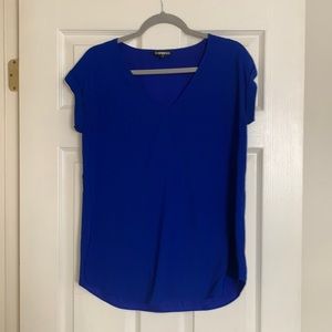 Express royal blue satin blouse, size medium